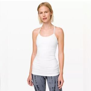 Lululemon Power Y Racerback Full Length Tank Top in White Yoga Lulu Lll Womens